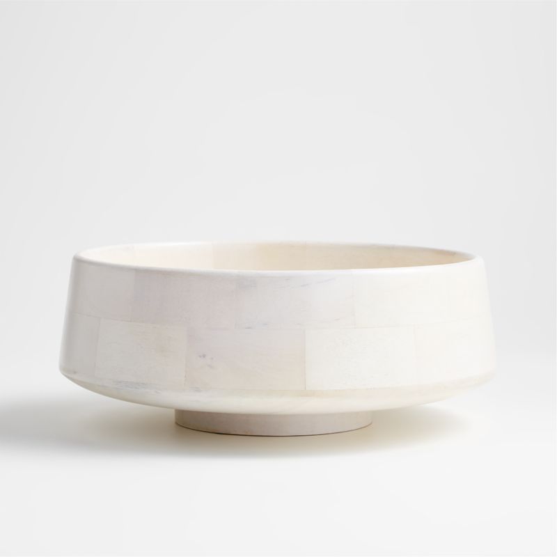 Katin White Wood Centerpiece Bowl + Reviews | Crate & Barrel | Crate & Barrel