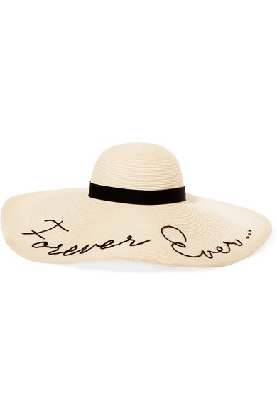 Eugenia Kim - Forever Ever Embroidered Woven Paper Sunhat - Ivory | NET-A-PORTER (US)