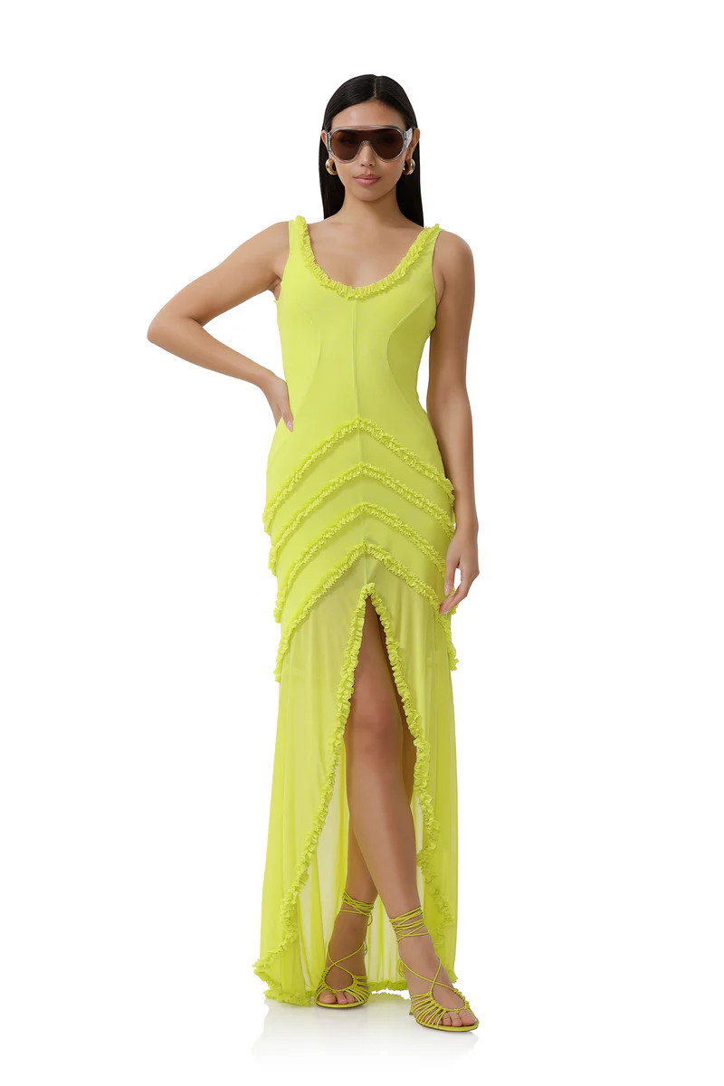 Landa Dress - Lime Punch | ShopAFRM