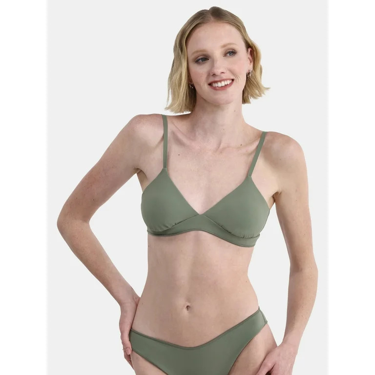 No Boundaries Women's Sculpting Triangle Swim Top, Sizes XXS-XXL | Walmart (US)