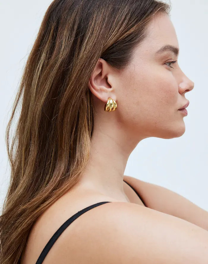 Ribbed Wavy Hoop Earrings | Nordstrom Rack