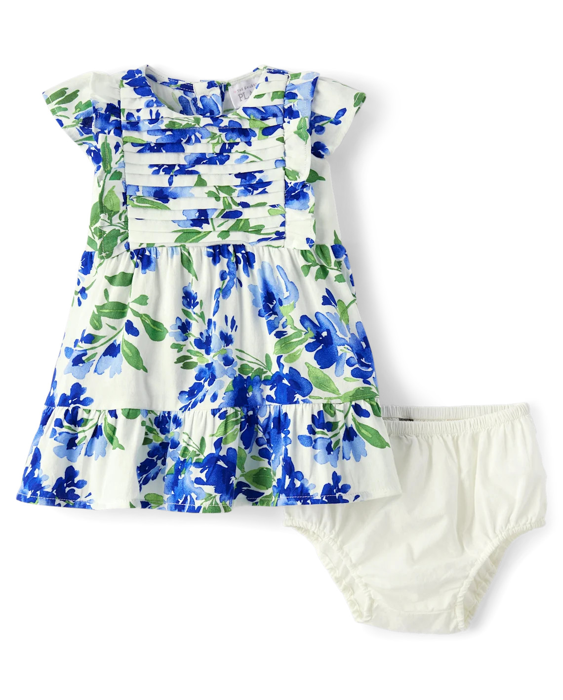 Baby Girls Mommy And Me Floral Pleated Ruffle Dress - blue | The Children's Place