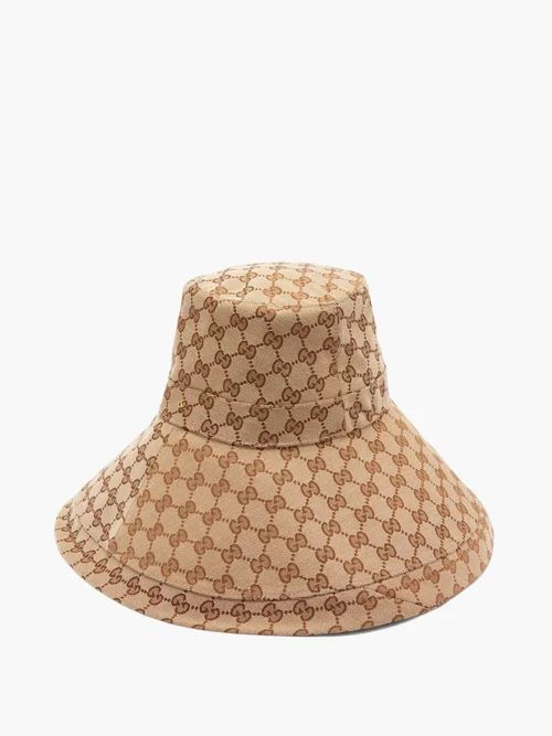 Gucci - GG Logo-jacquard Canvas Hat - Womens - Brown | Matches (US)