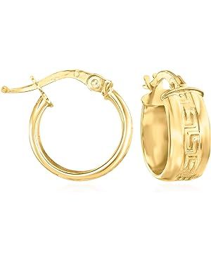 Ross-Simons Italian Greek Key Huggie Hoop Earrings in 14kt Yellow Gold | Amazon (US)