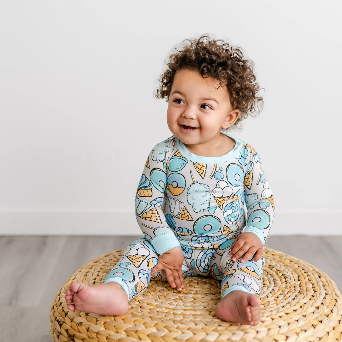 Gray Sweet Treats Two-Piece Bamboo Viscose Pajama Set | Little Sleepies