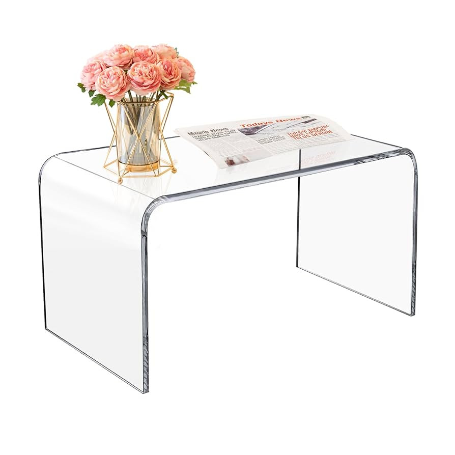 Premium Acrylic Coffee Table, 32" x 16" x 16" Clear Acrylic Table, 0.6'' Thick Rectangle Lucite C... | Amazon (US)