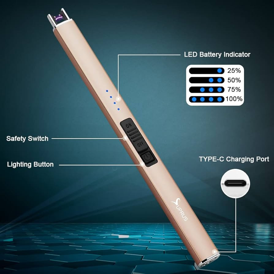 SUPRUS Electric Lighter Arc Windproof Flameless USB Rechargeable Lighter with Safety Lock for Can... | Amazon (US)