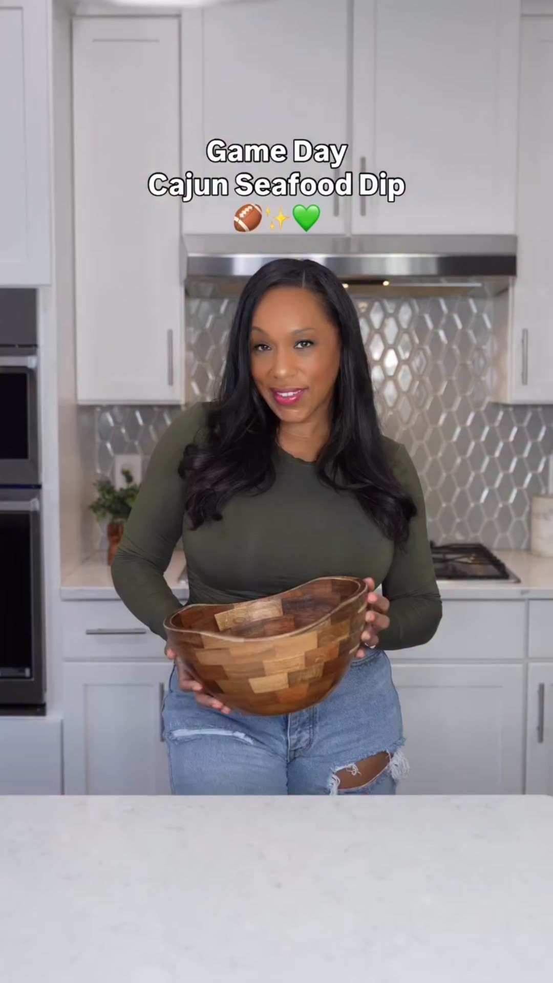 This Cajun Crab & Shrimp Spinach Dip doesn’t last long on game day. 🏈✨ It’s Creamy, Cajun-flavored, and loaded with shrimp and lump crab.

Ingredients:

	• ½ lb jumbo shrimp, 
	• 1 tbsp olive oil
	• 1 tsp Paul Prudhomme Seafood Magic (for shrimp)
	• 1 tsp Slap Ya Mama seasoning (for shrimp)
	• 1 tbsp butter
	• 12 oz cream cheese
	• 10 oz frozen chopped spinach (cooked)
	• ¼ cup sour cream
	• 8 oz lump crab meat, (save a little for topping)
	• 1½–2 cups shredded mozzarella
	• ½ tsp Paul Prudhomme Seafood Magic (for dip)
	• ½ tsp Slap Ya Mama (for dip)
	• 1 tsp smoked paprika
	• ½ tsp black pepper
	• ½ tsp cayenne (optional)
	• ½ tsp red pepper flakes (optional)
	• 1 tbsp garlic paste or minced garlic
	• Juice of 1/2 lemon
	• Chopped parsley, for garnish (optional)

Directions:
Toss shrimp with olive oil, Paul Prudhomme, and Slap Ya Mama. Sauté in a hot pan for 1–2 minutes, add butter, finish cooking, and set aside.

In a bowl, mix cream cheese and spinach. Add remaining seasonings, garlic, and lemon juice. Stir in sour cream, then gently fold in shrimp and crab. 

Transfer to a baking dish, top with cheese, extra crab and shrimp. Bake at 375°F for 20–25 minutes until bubbly. Broil 1–2 minutes if needed for color. Garnish with parsley and serve warm.

Perfect for game day, hosting, or when you just want something that disappears fast.

✨Comment “Recipe” and I’ll send you the link to this recipe, the exact items I used to make it, plus more of my favorite recipes and kitchen items 

#gamedayrecipes #superbowlfood #gamedayfood #superbowlfood #gamedayeats