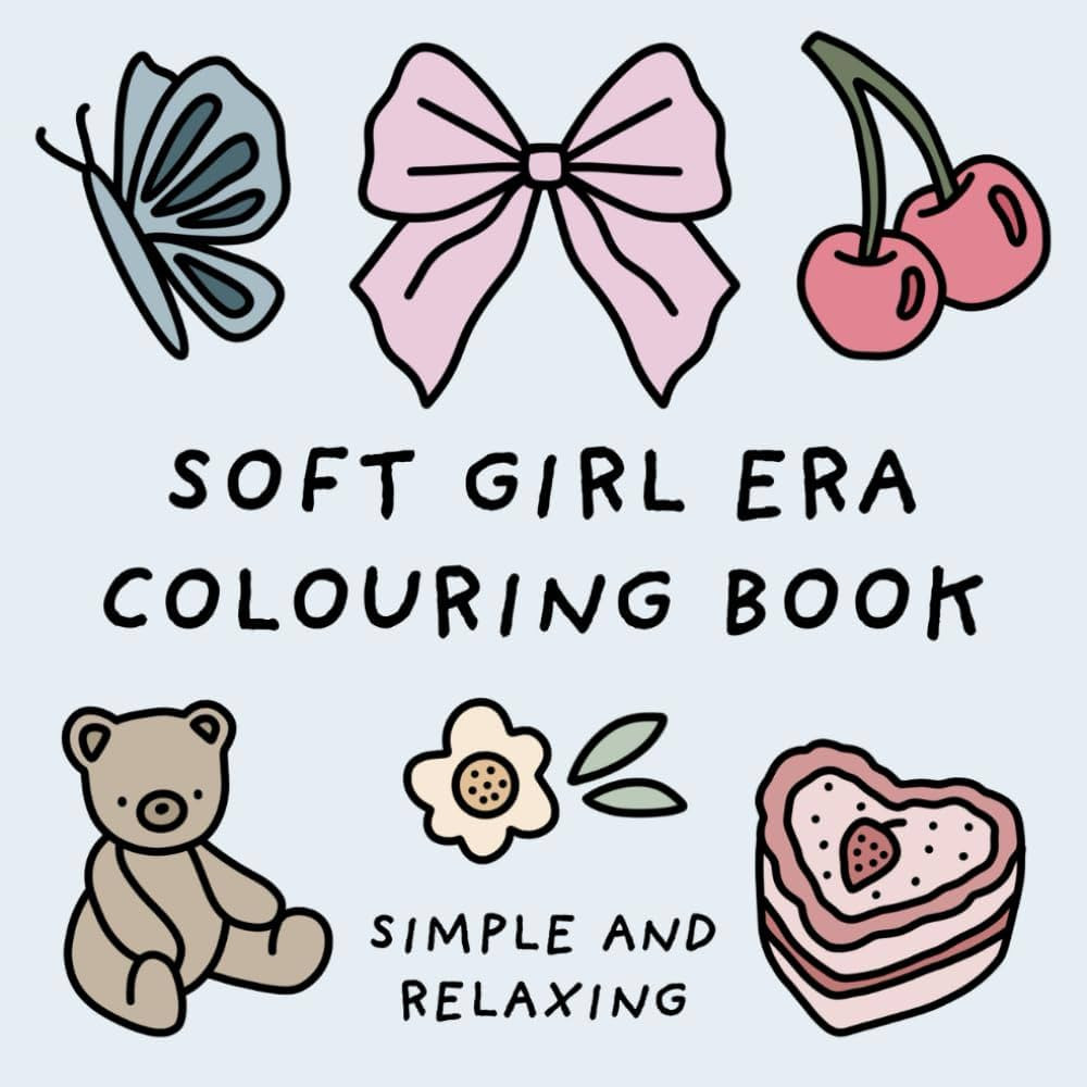 Soft Girl Era Colouring Book (Simple and Relaxing Bold Designs for Adults & Children) (Simple and... | Amazon (US)