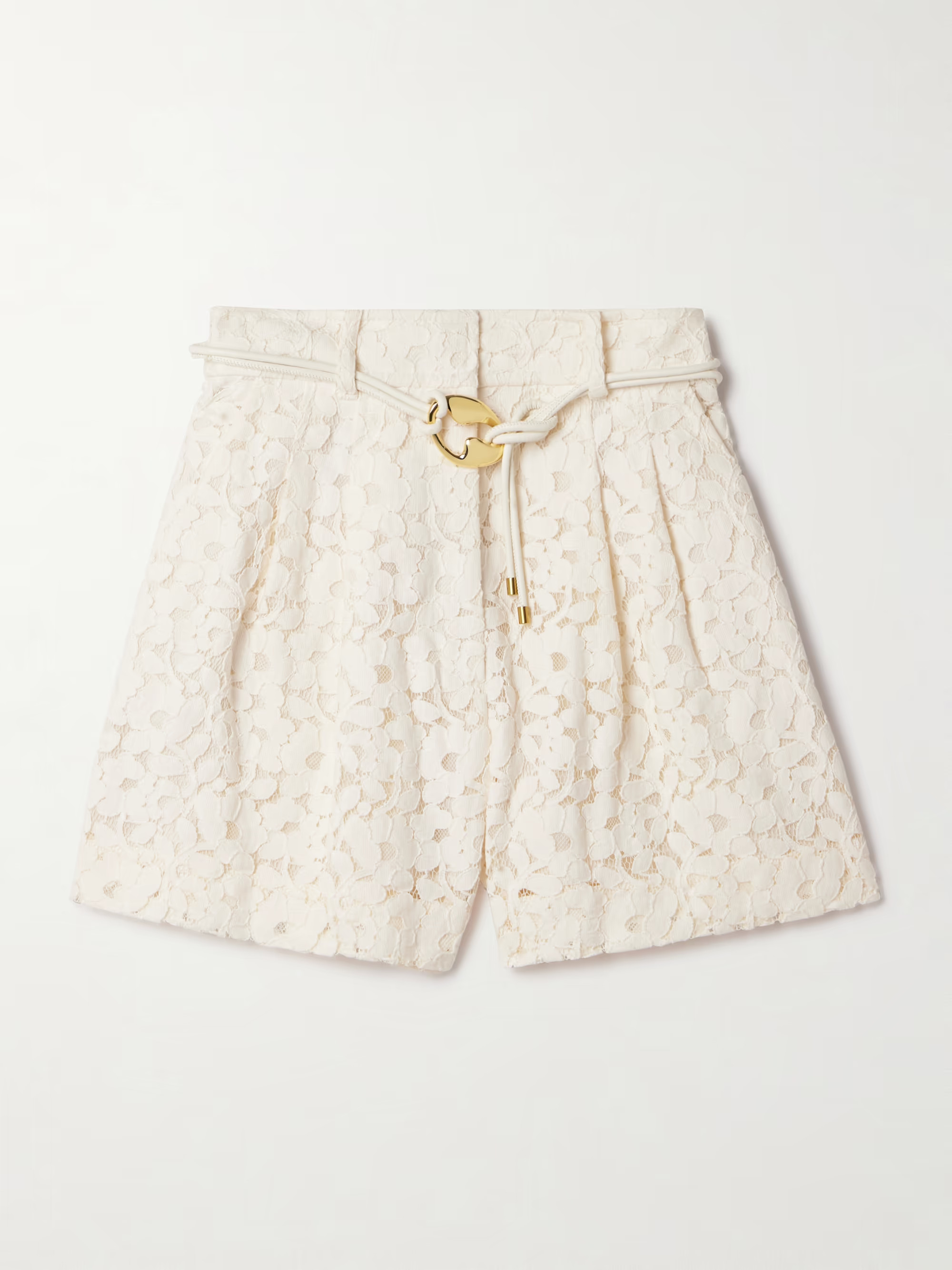 Illuminate belted cotton-blend corded lace shorts | NET-A-PORTER (UK & EU)