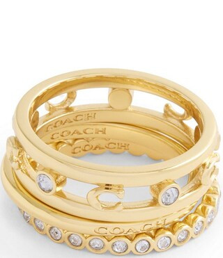 COACH Signature C Open Stacked Ring Set | Dillard's | Dillard's