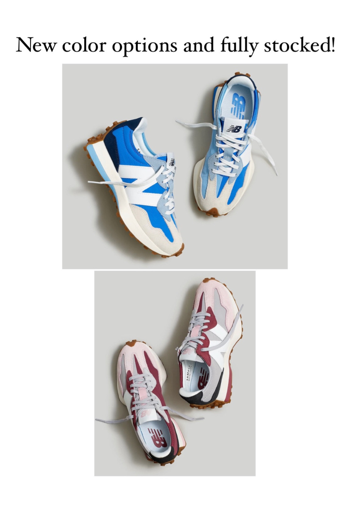 2 new color options in the popular New Balance 327. Comfortable and fits TTS. If between sizes, size down  

#LTKunder100 #LTKshoecrush #LTKstyletip