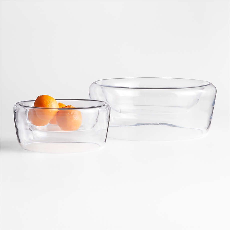 Ital Large Glass Decorative Centerpiece Bowl 11" | Crate & Barrel | Crate & Barrel