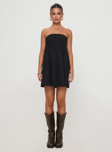 Osment Strapless Mini Dress Black | Princess Polly US