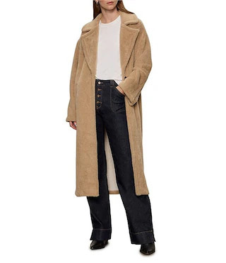 Sanctuary Live In Lapel Collar Long Sleeve Long Line Faux Fur Coat | Dillard's | Dillard's
