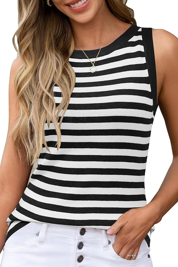 Arach&Cloz Women's Wool Blend Sweaters Non See Through Summer Business Casual Tank 2026 | Amazon (US)