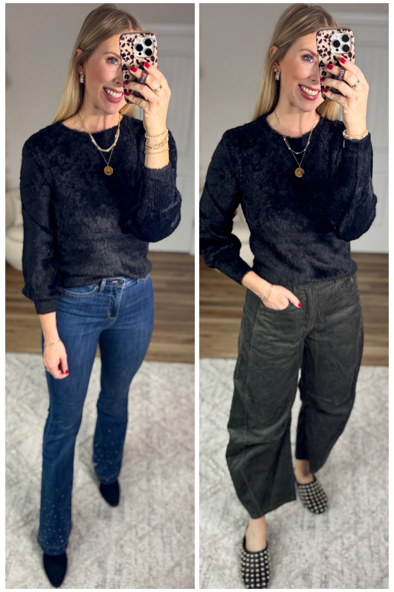 2 ways to style this black sweater from Walmart! 

#LTKFindsUnder50 #LTKootd
