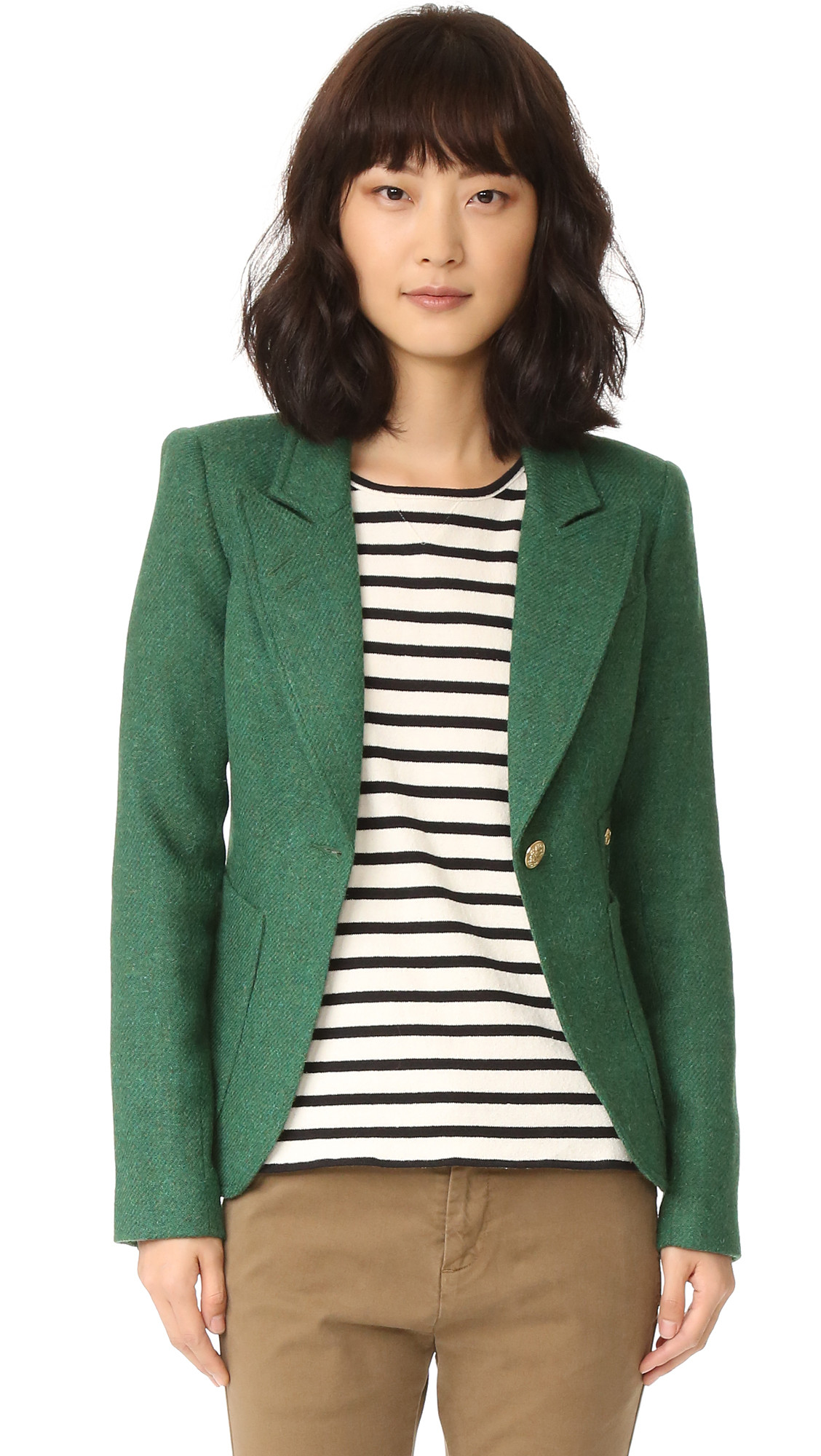 Smythe Patch Pocket Duchess Blazer - Kelly Green/Rust | Shopbop