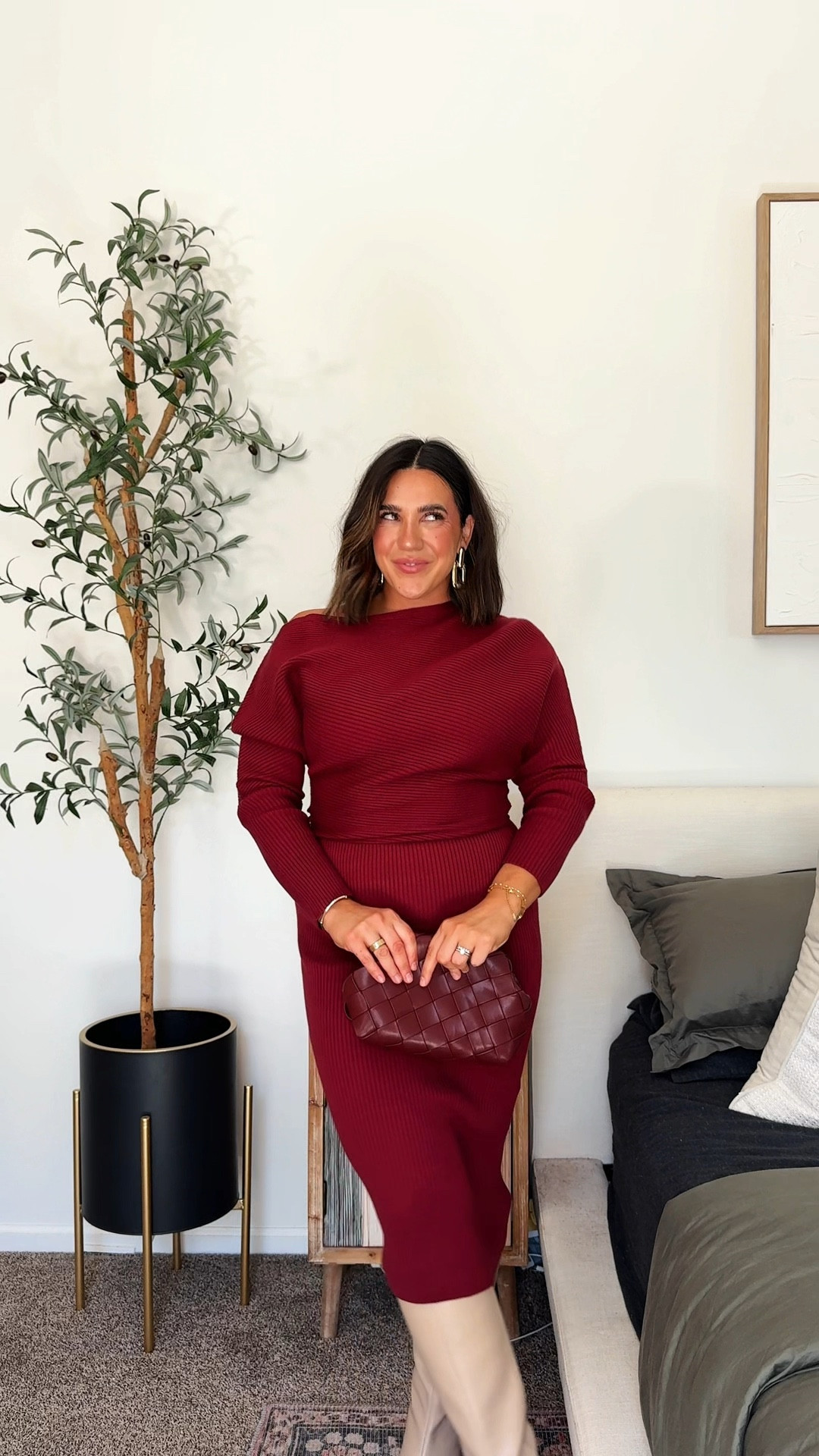 CODE: NINASAVE30 for 30% off! The perfect winter holiday party sweater dress! I wear a M. It’s very stretchy and cozy. Can be worn off shoulder too! Boots are not wide calf friendly. 

#LTKStyleTip #LTKMidsize #LTKHoliday