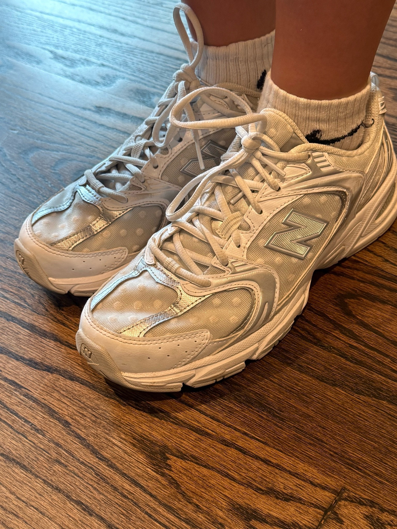 My teenager’s shoes are cuter than mine 😂 but how amazing are these metallic polka dot New Balance?!

#LTKKids #LTKActive #LTKmomlife