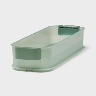 Click in Place 3qt Shallow Slim Plastic Storage Bin for Home and Office Organization Green Tint - Brightroom™ | Target