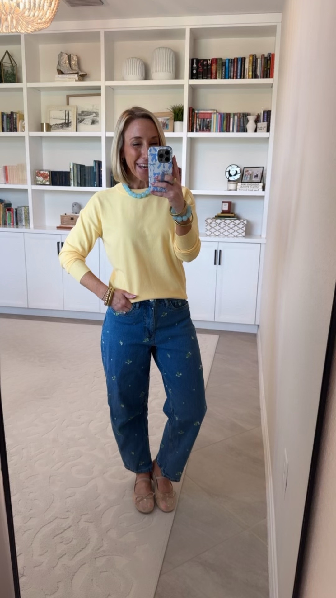 Walmart - finds under $20. Crewneck Sweater - size XS. $14.98. 5 colors. * Embroidered Mid Rise Cropped Barrel Jeans - size 0. $32.  

#LTKSeasonal#LTKOver40 

 