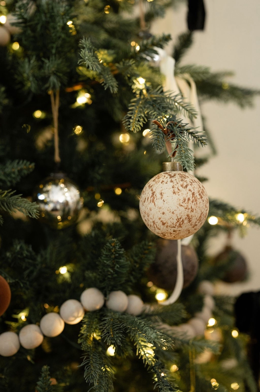 Obsessed with these affordable Amazon earthy, hand-crafted looking ornaments 🤎🎄 The blend of matte textures, wood beads, soft ribbon, and classic tree lights creates that modern classic Christmas feel I love. Perfect for holiday tree decorating, neutral Christmas home decor, LTK Christmas ornament picks, soft winter tones, and organic Christmas styling. ✨🤍

#LTKHome #LTKHoliday #LTKSeasonal