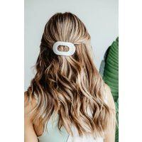 Teleties Small Flat Round Hair Clip in White | Glik's
