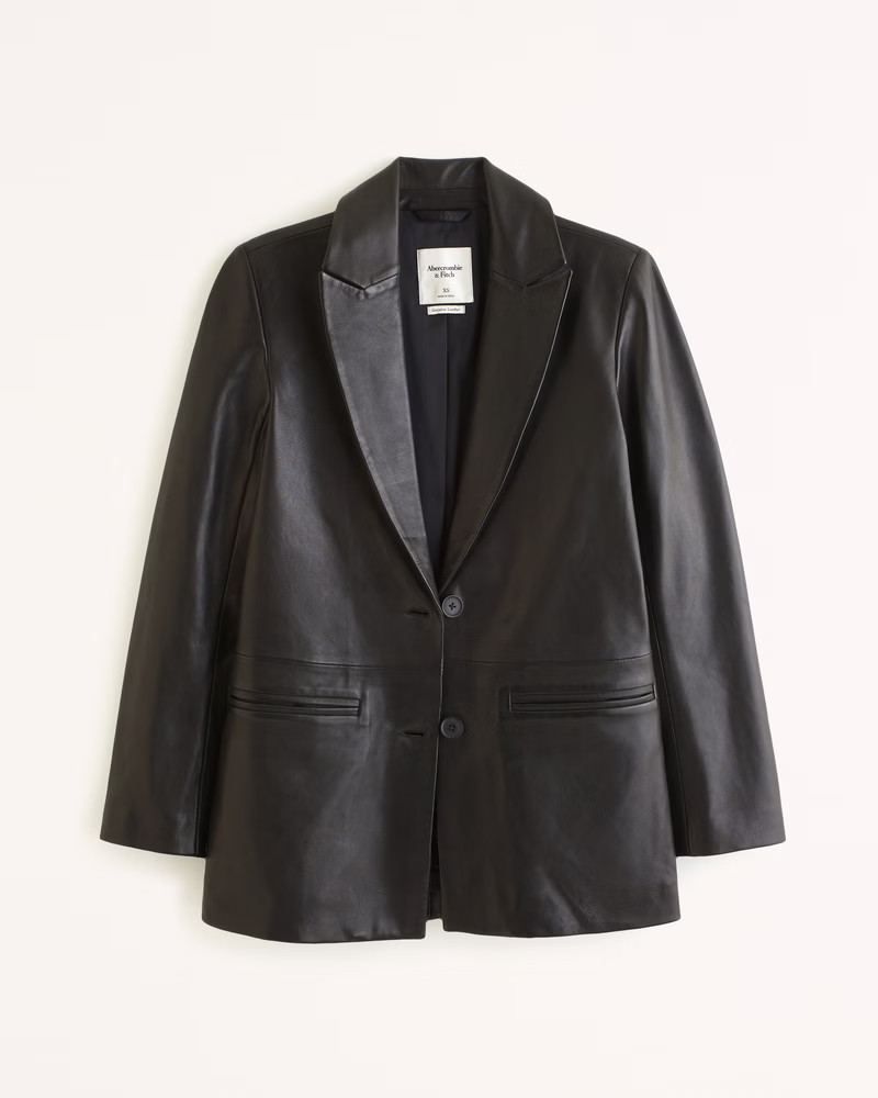 Women's Genuine Leather Blazer | Women's Coats & Jackets | Abercrombie.com | Abercrombie & Fitch (US)