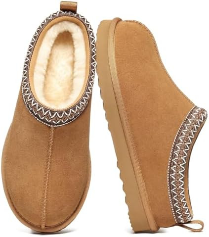 Litfun Women's Fuzzy House Slippers Genuine Suede Fluffy Winter Slipper Cozy Furry Warm Shoes Ind... | Amazon (US)