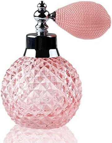 WTWEN 100ml Perfume Spray Bottle Vintage Style Glass Refillable Bottle for Lady Gift (Pink) | Amazon (US)