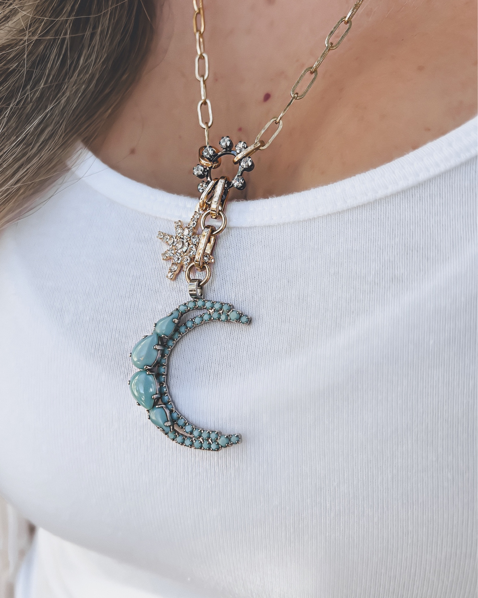 Elizabeth Cole Jewelry, bold jewels, statement necklace, moon, star, turquoise, gems, paperclip, necklace


#LTKGiftGuide #LTKHolidaySale #LTKstyletip