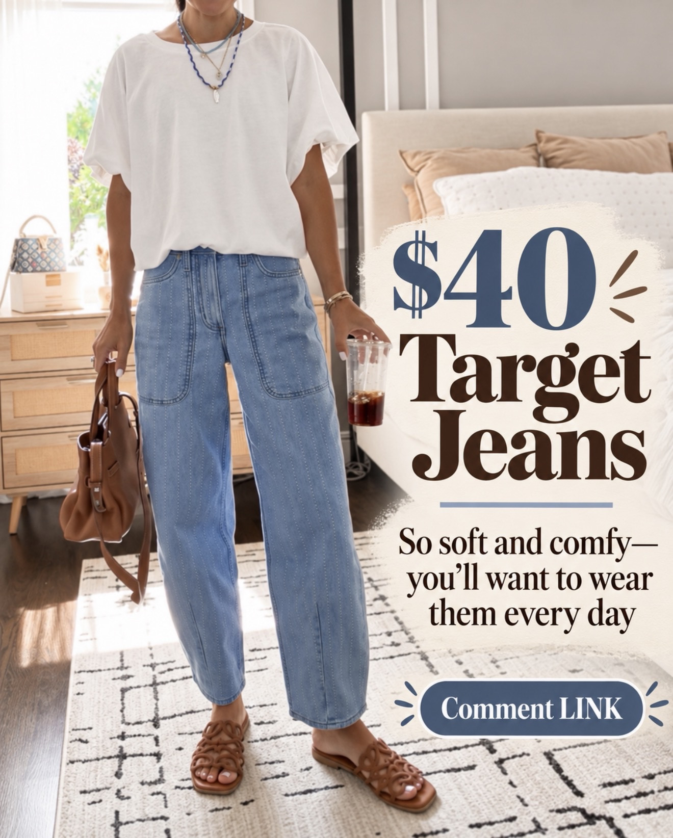 These $40 Target jeans are SO soft and comfortable, they barely feel like denim 🙌🏻 The relaxed shape and patch pockets make them perfect for everyday—and they’re such a cute alternative to leggings!

Comment LINK and I’ll send them to you 🫶🏻

#LTKOver40 #LTKSeasonal #LTKootd