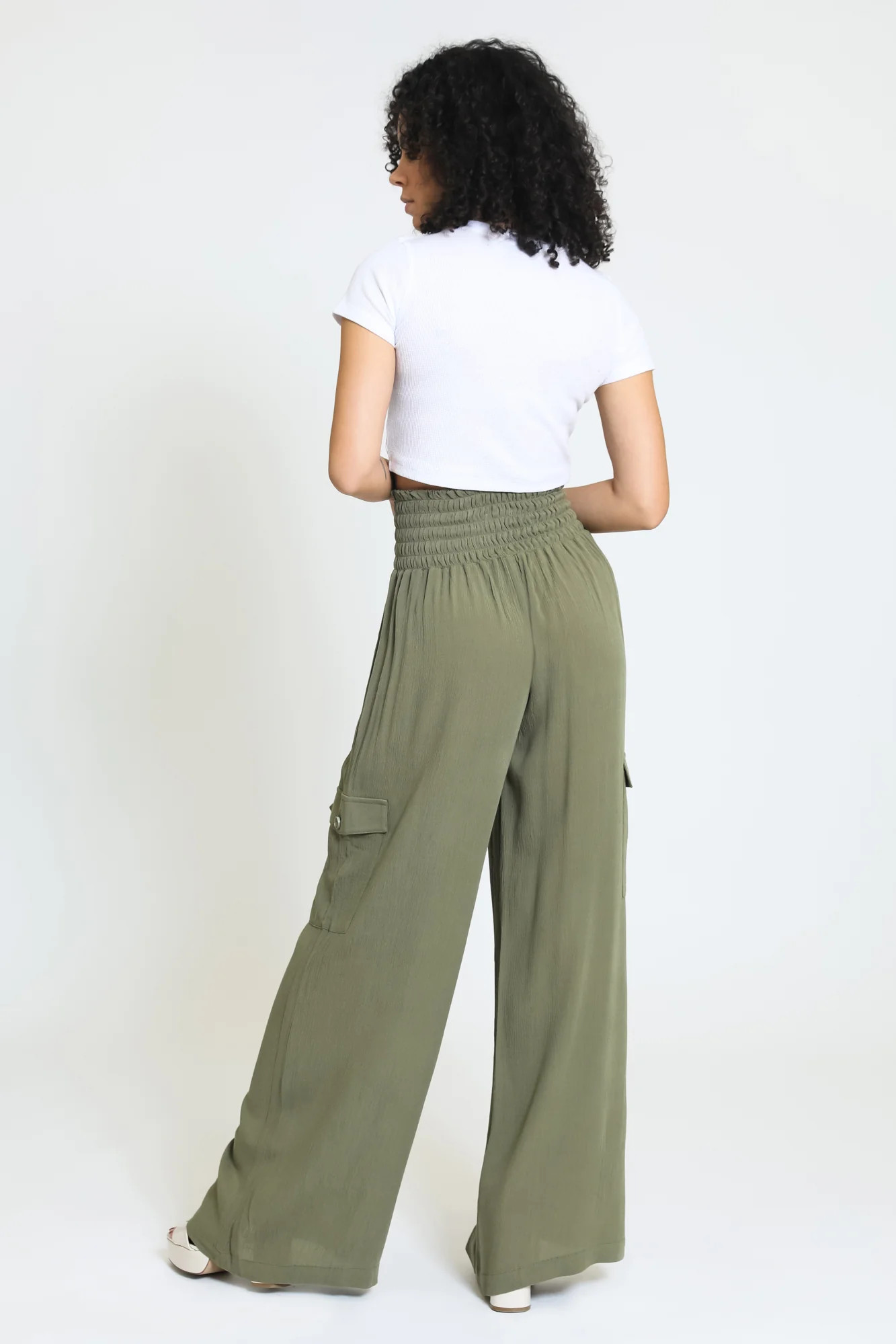 Boardwalk Wide Leg with Cargo Pockets - Sage | ReWash