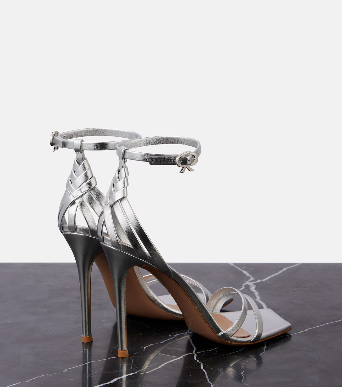105 metallic leather sandals | Mytheresa (US/CA)