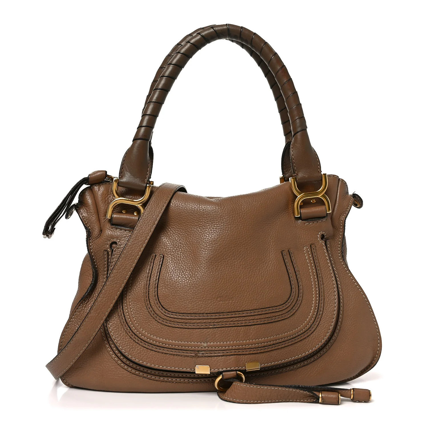 Chloe Calfskin Medium Marcie Satchel Desert Taupe 1872962 | FASHIONPHILE (US)