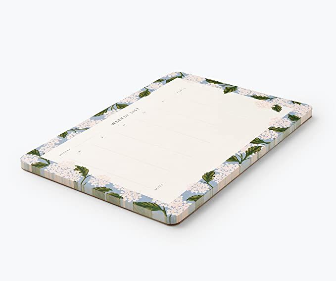 Rifle Paper Co. Hydrangea Weekly Desk Pad, 52 Tear-Off Pages, Doubles as a Mouse Pad, Helps You M... | Amazon (US)