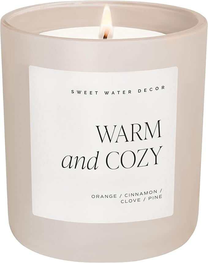 Sweet Water Decor Warm and Cozy Soy Candle - Orange, Cinnamon, Clove, and Pine Scented Candle for... | Amazon (US)
