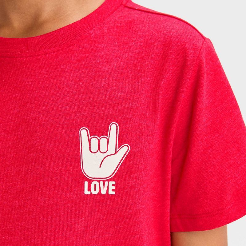 Boys' Short Sleeve Valentine's Day 'Love' Graphic T-Shirt - Cat & Jack™ Red | Target