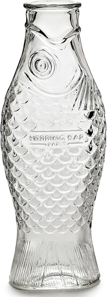 Serax Glass Water Pitcher | Fish & Fish glassware by Paola Navone | Wine Carafe Decanter 28.74 fl... | Amazon (US)