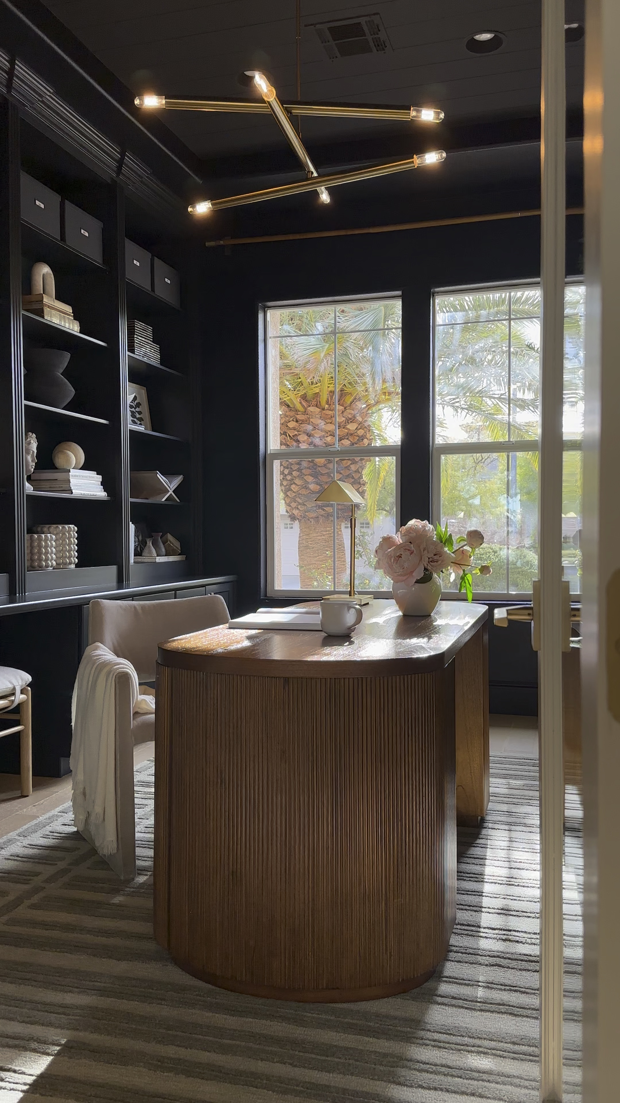 Office

Green rug, desk, light fixture, upholstered chair, lamp, tree, planter

#LTKVideo #LTKstyletip #LTKhome