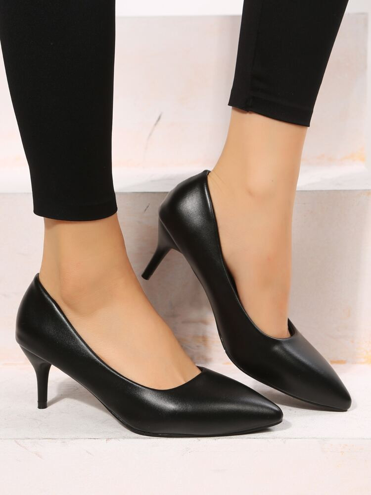 Point Toe Stiletto Heeled Court Pumps | SHEIN