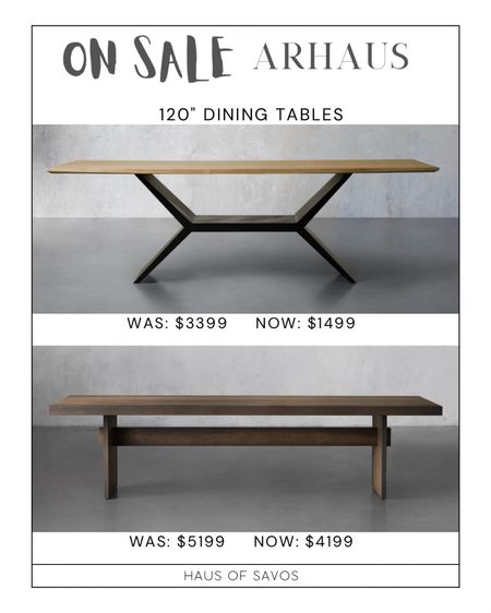 Arhaus sale - this weekend only! 

120” dining tables, solid wood, organic modern, dining room, transitional, home decor 

#LTKStyleTip #LTKHome