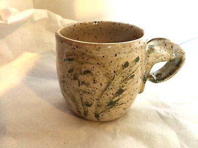 Vintage Handmade Beige Speckle 4" Studio Art Pottery Coffee Cup Mug ArtistSigned | eBay US