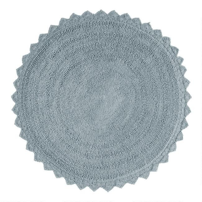 Round Chambray Cotton Bath Mat | World Market
