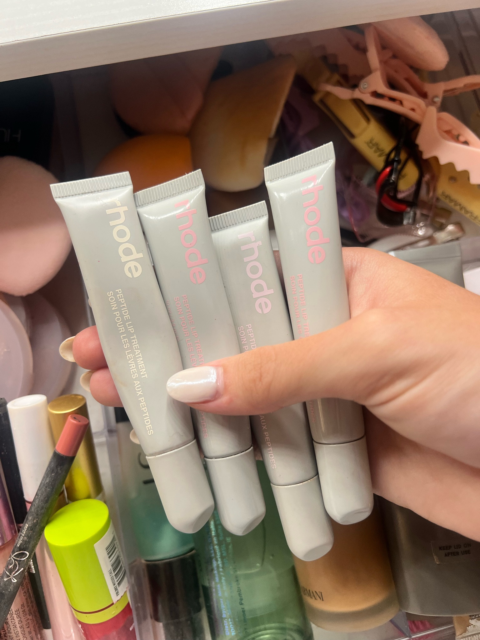 actually have like 10 of the rhode peptide lip treatments they are AMAZING! Salted caramel and vanilla are my favorite🩷