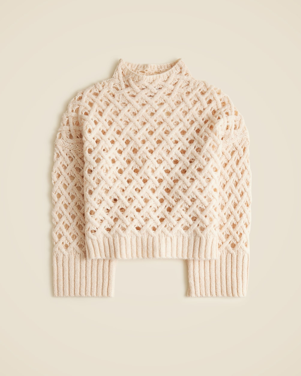 Cross-cable mockneck sweater in wool blend | J. Crew US