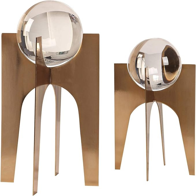 Uttermost Ellianna 15 3/4" H Crystal Sphere Sculpture Set of 2 | Amazon (US)