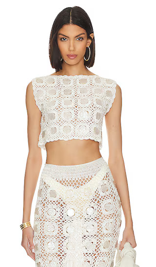 Ellen Crop Top in White | Revolve Clothing (Global)