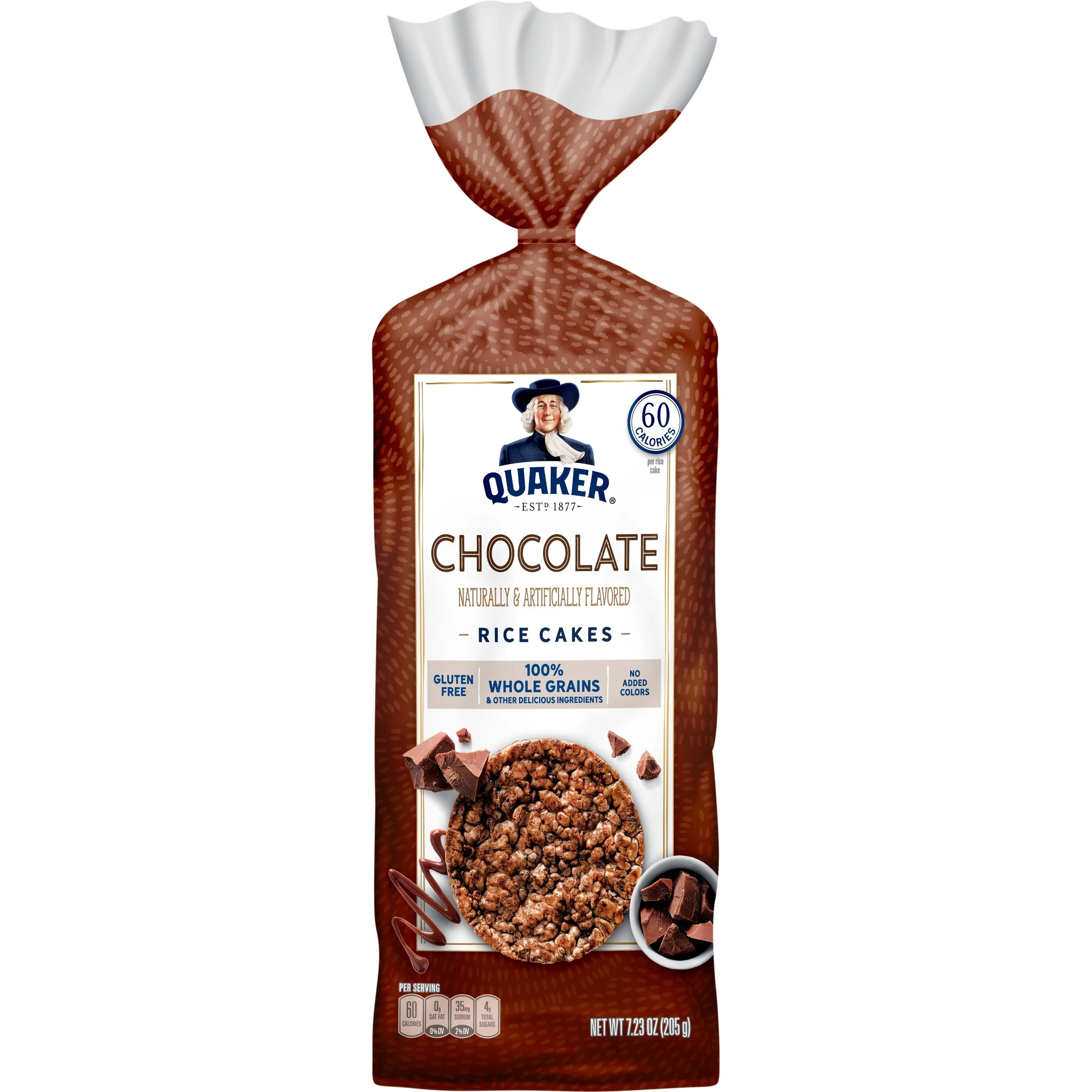 Quaker Rice Cakes, Whole Grain Chocolate, 7.23 Oz. | Walmart (US)